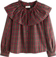 NEXT Kids' Plaid Platter Collar Cotton Button-Up Shirt
