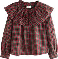 NEXT Kids' Plaid Platter Collar Cotton Button-Up Shirt