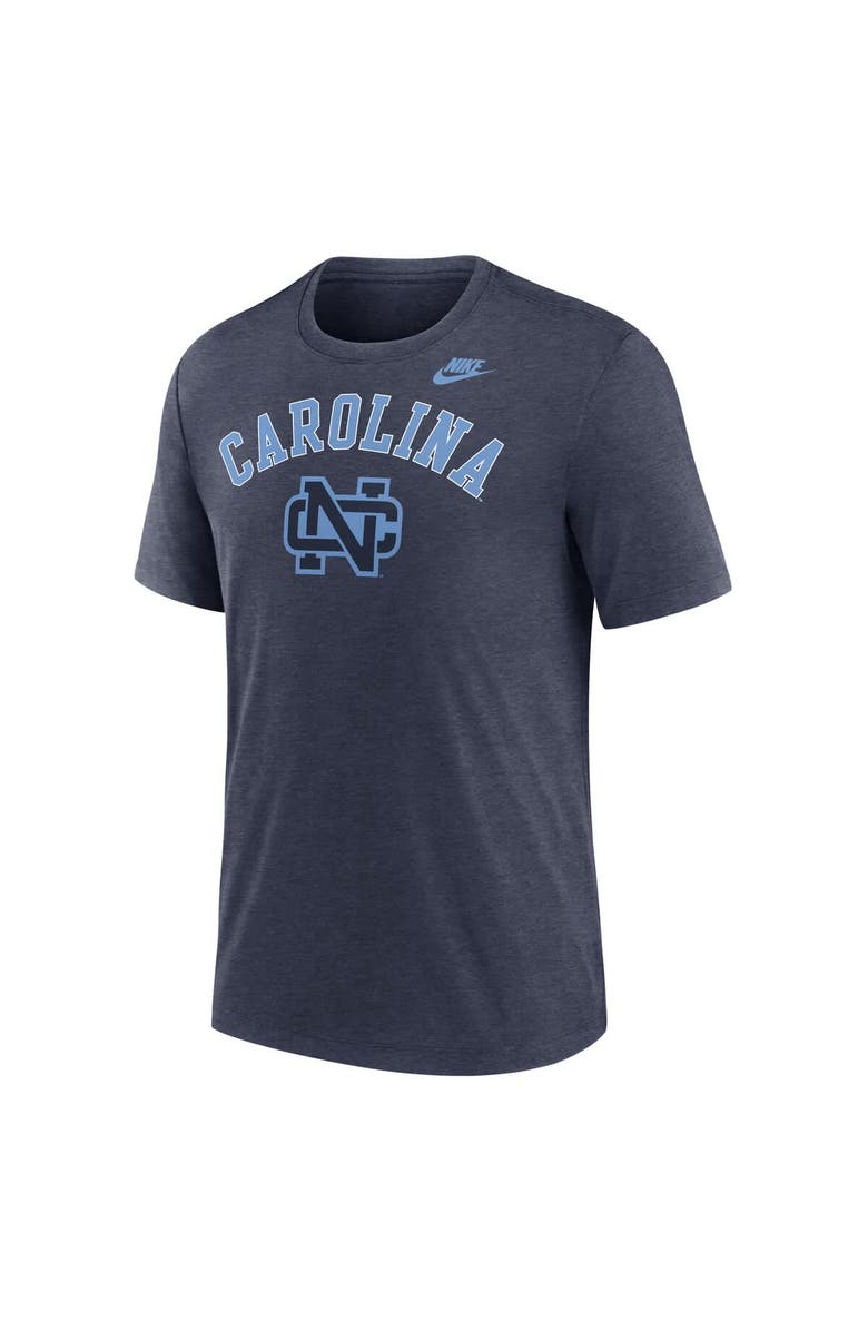 Nike Men's Nike Heather Navy North Carolina Tar Heels Legacy Arch Tri-Blend T-Shirt, Alternate, color, Heather Navy