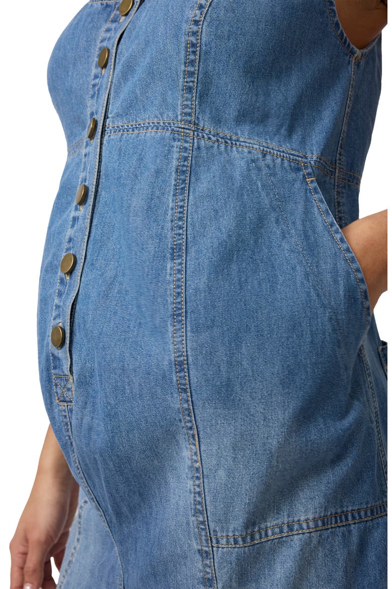 Sleeveless Soft Denim Romper, Alternate, color, Medium Wash