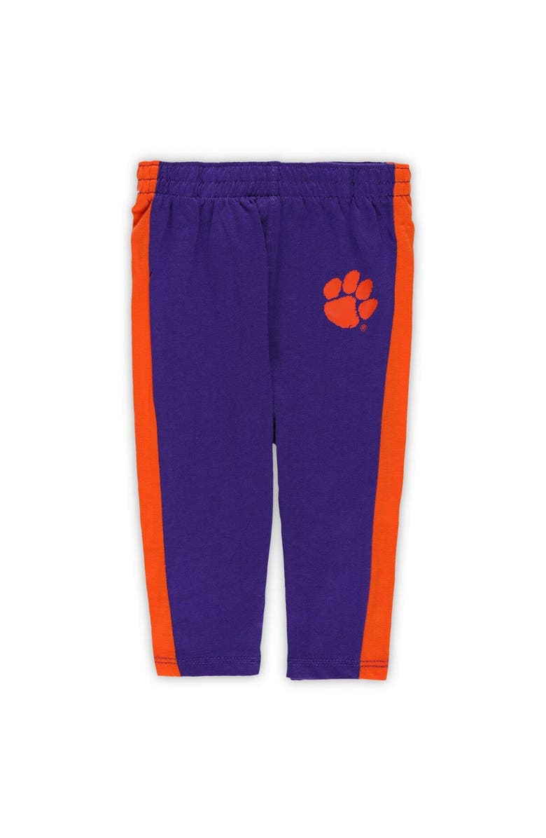 Outerstuff Newborn & Infant Orange/Purple Clemson Tigers Little Kicker Long Sleeve Bodysuit & Sweatpants Set, Alternate, color, 