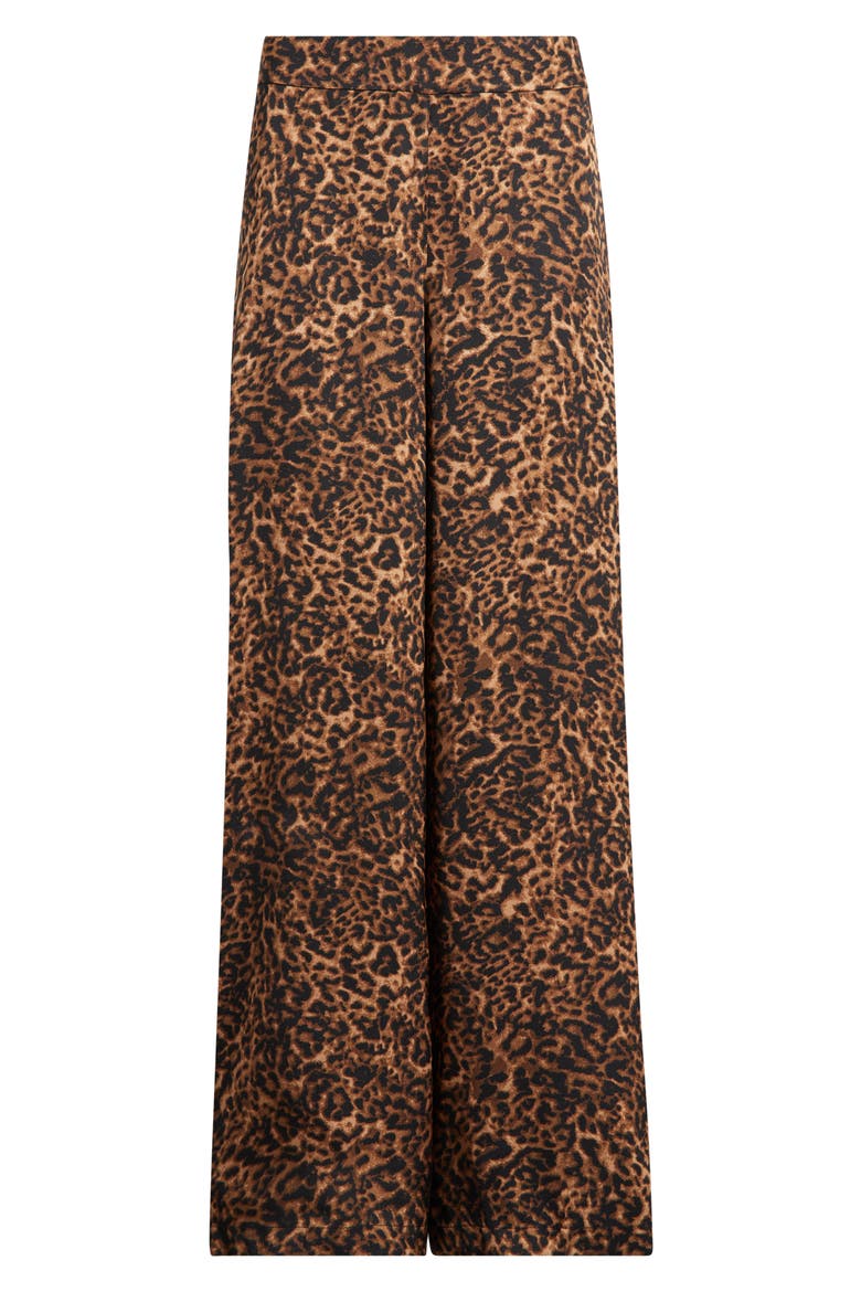 Leopard Print Wide Leg Pants, Alternate, color, WALNUT BLACK LEOPARD