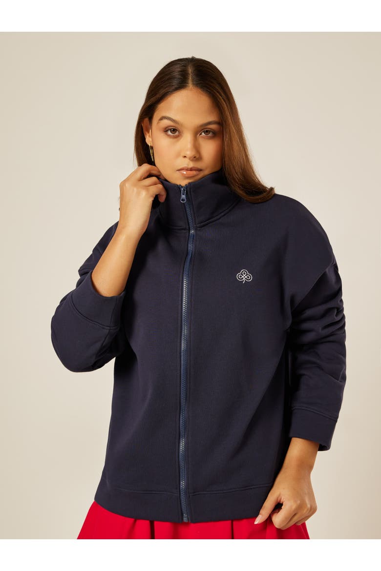 Varsity Athletica Full Zip Sweatshirt, Main, color, Midnight