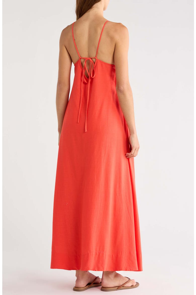 Sleeveless Cover-Up Maxi Dress, Alternate, color, RED