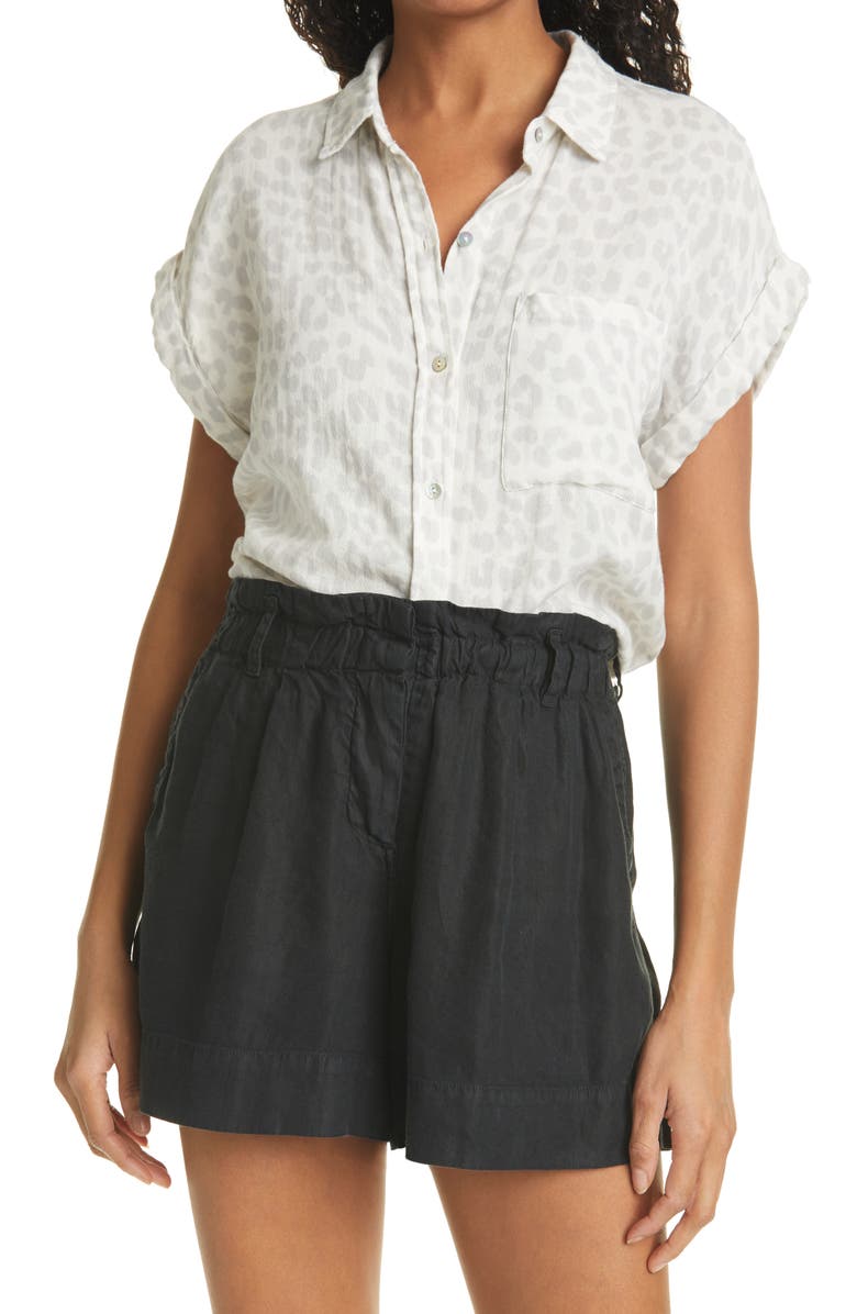 Rails Whitney Short Sleeve Linen Blend Camp Shirt, Main, color,