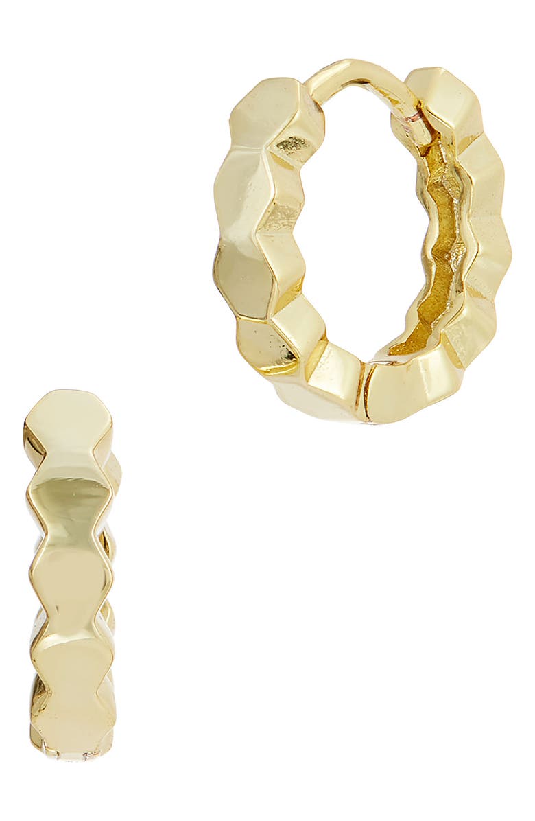 SAVVY CIE JEWELS Wavy Huggie Hoop Earrings, Main, color, 