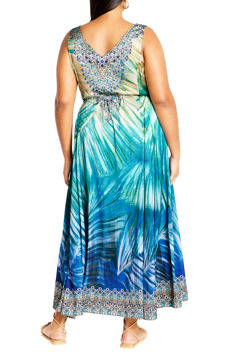 City Chic Afterglow Sleeveless Jersey Maxi Dress, Alternate, color, Afterglow