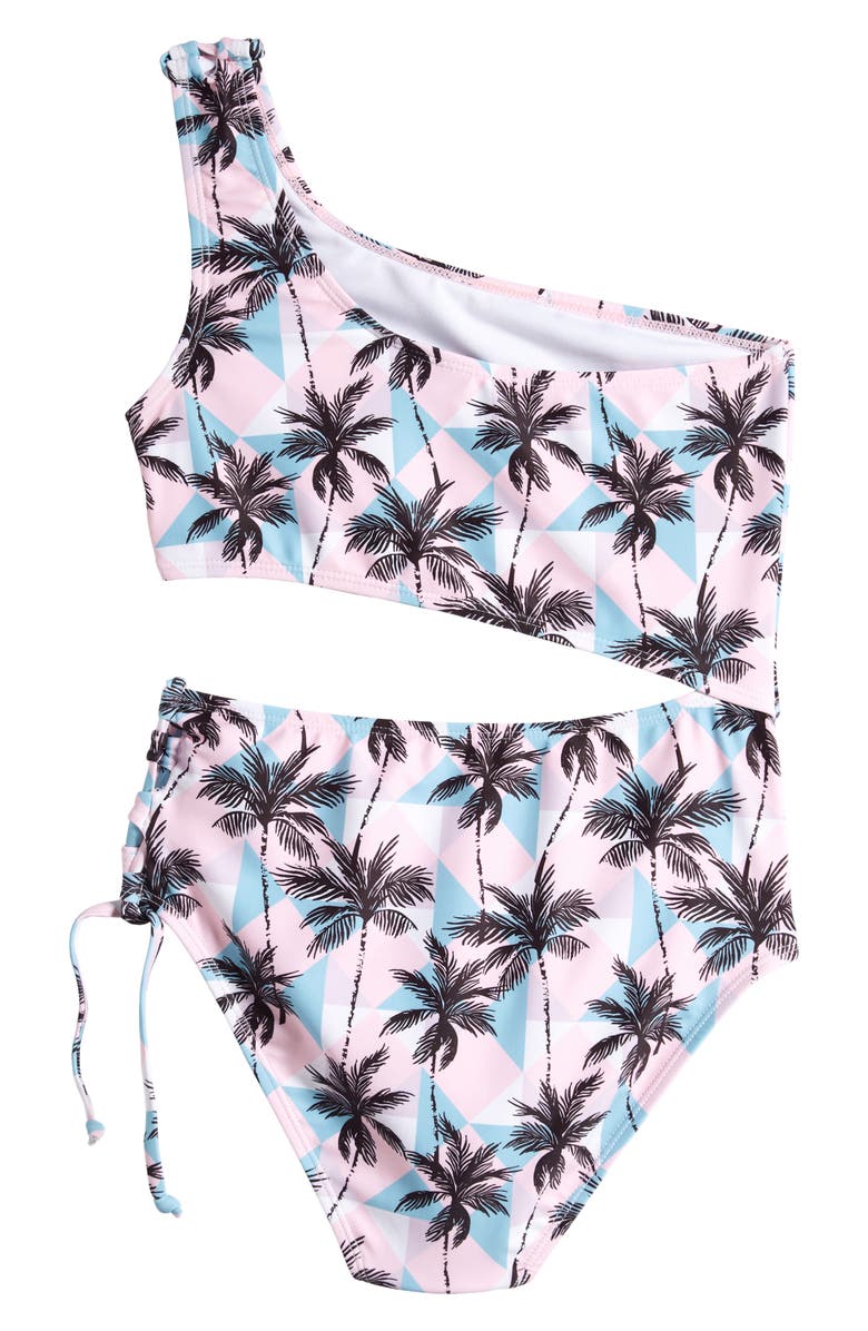 Ava & Yelly Kids' Cutout One-Piece Swimsuit, Alternate, color, 