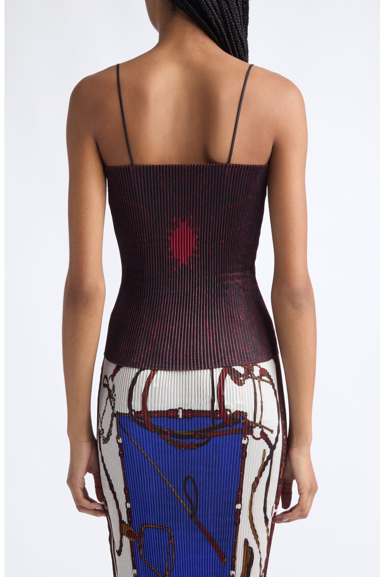Pleated Scarf Camisole, Alternate, color, RED MULTI PRINT