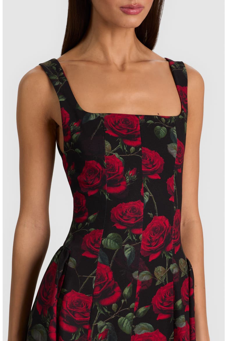 Vera Dropped Waist Minidress, Alternate, color, ROUGE ROMANCE BLACK