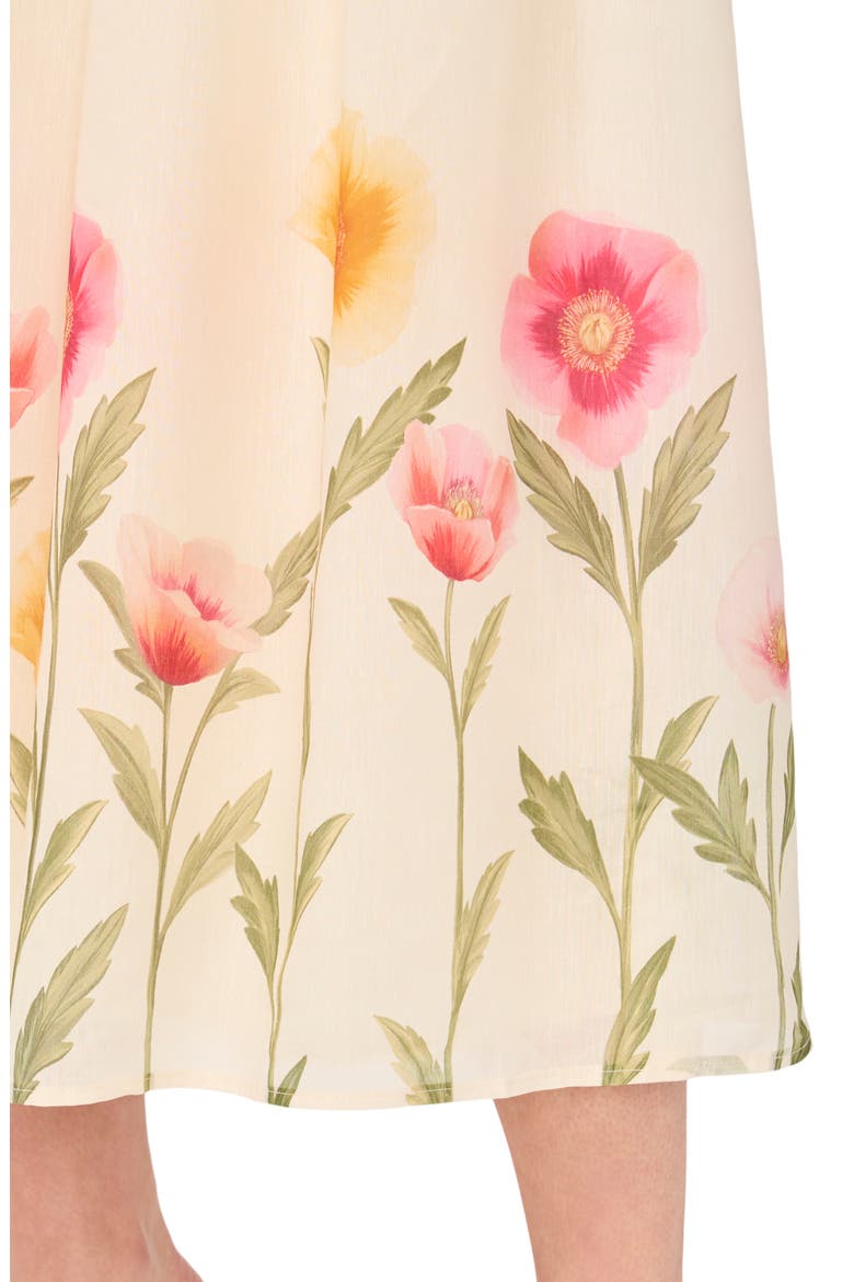 Eline Floral Print Midi Dress, Alternate, color, ANTIQUE WHITE