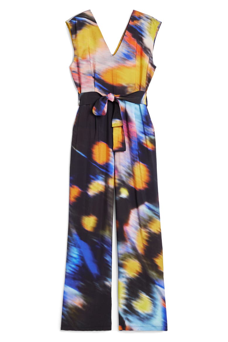 Abstract Print Jumpsuit, Alternate, color, BLACK