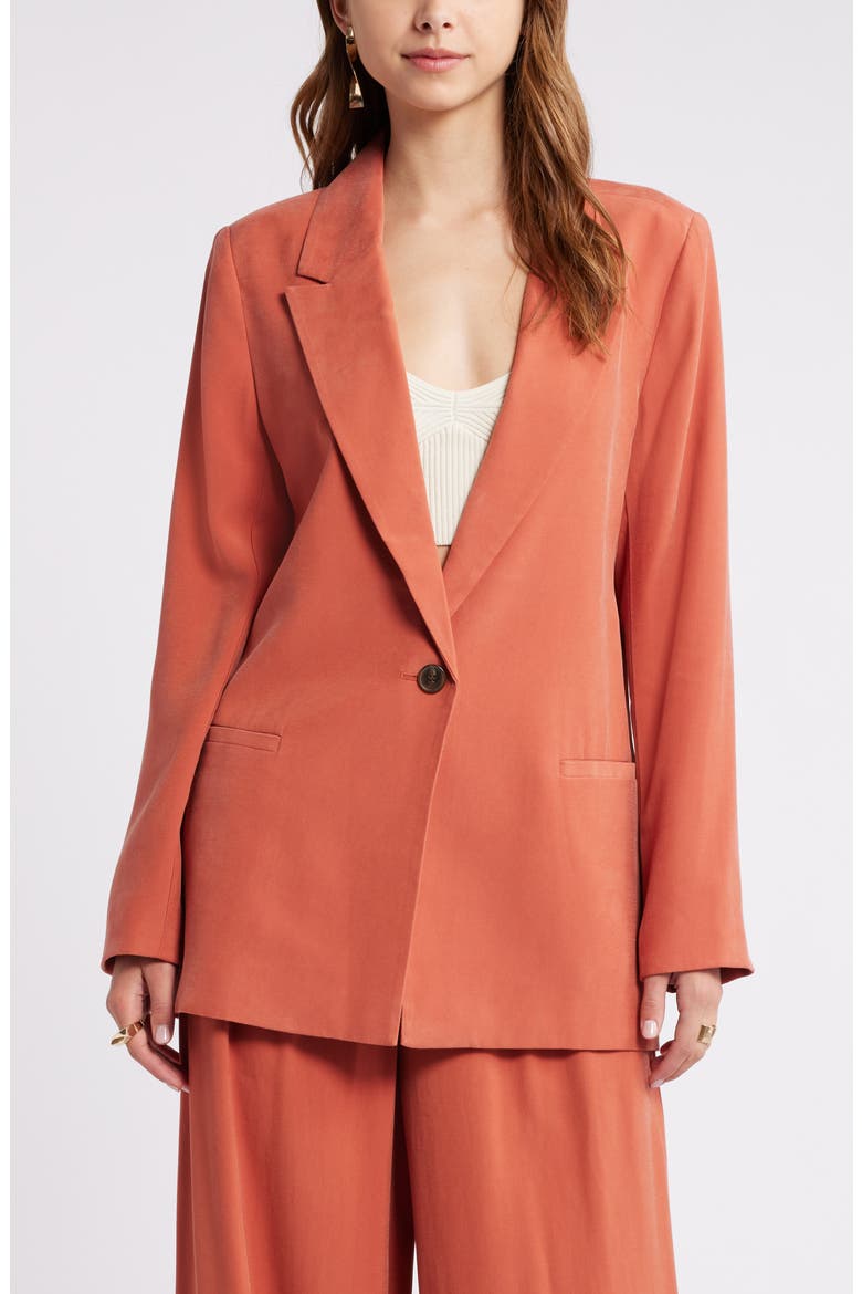 Relaxed Fit Blazer, Alternate, color, RUST REDWOOD