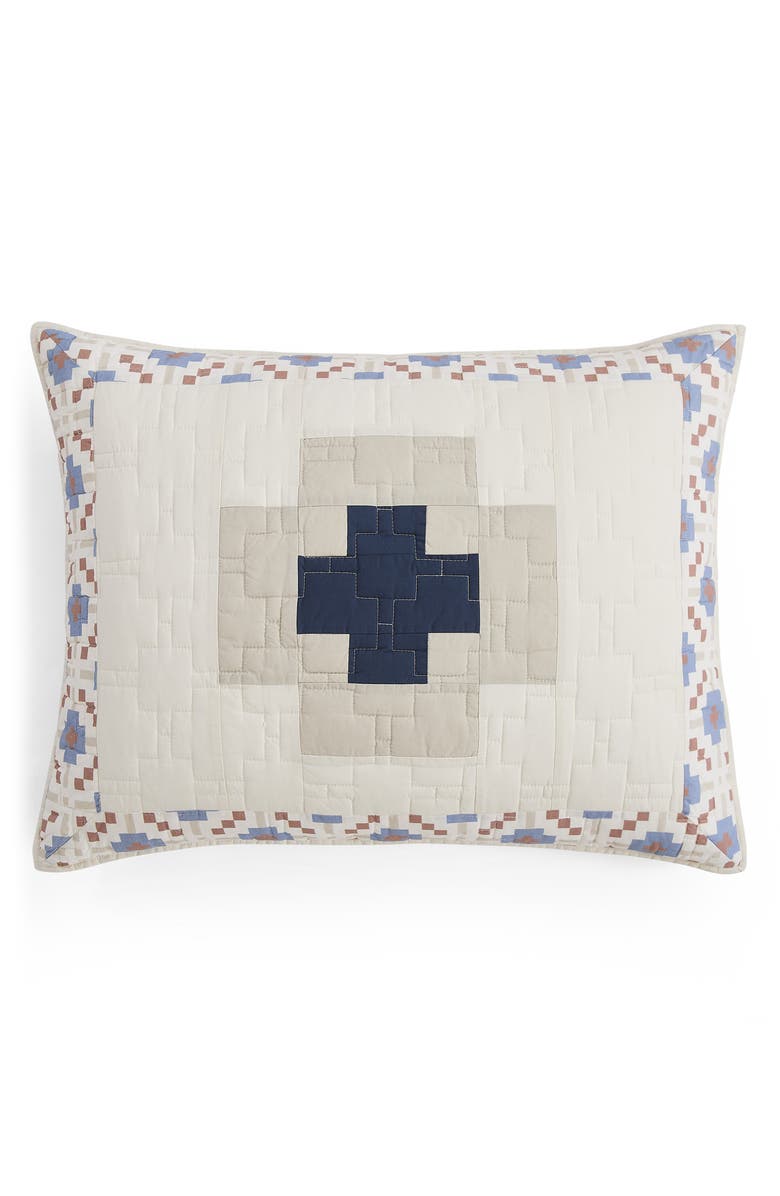 Pendleton Meadow Summit Quilt & Shams Set, Alternate, color, Tan/ Ivory/ Blue