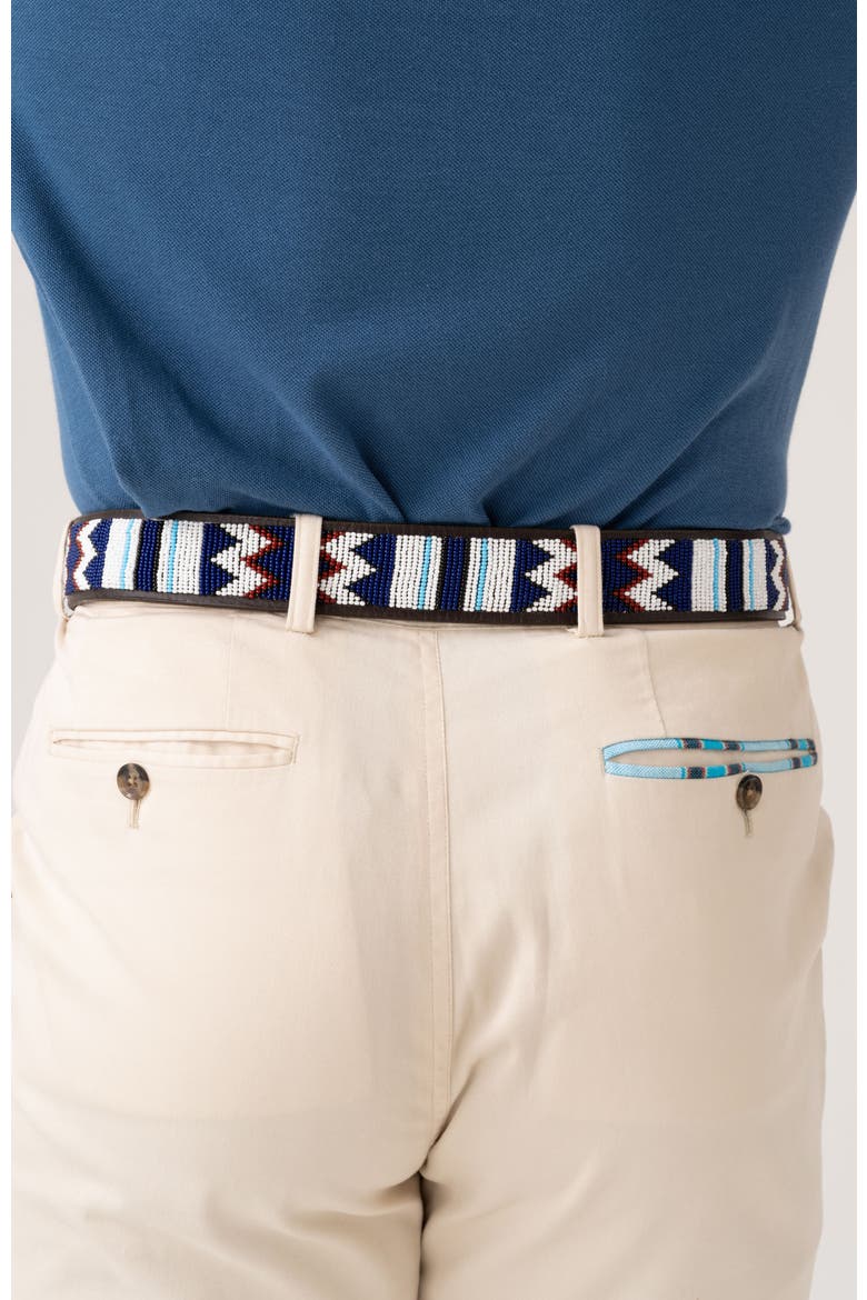 Maasai Beaded Belt, Alternate, color, BLUE/WHITE