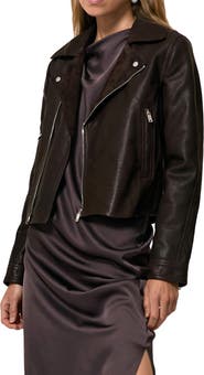 Reiss Lidia Leather Moto Jacket
