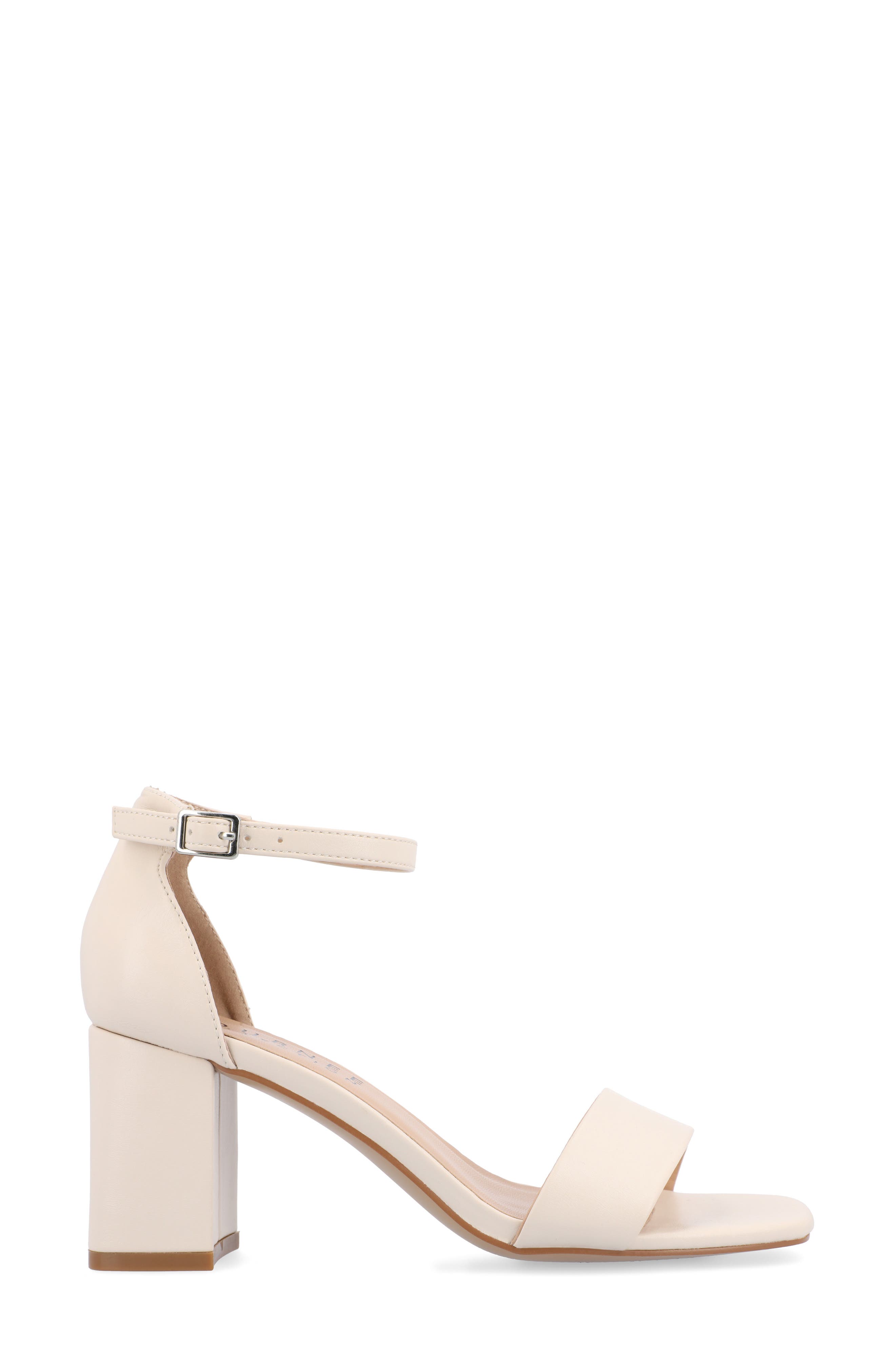 Journee Collection Valenncia SuperNatural Shades Open Square Toe Ankle Strap Sandal, Alternate, color, Porcelain
