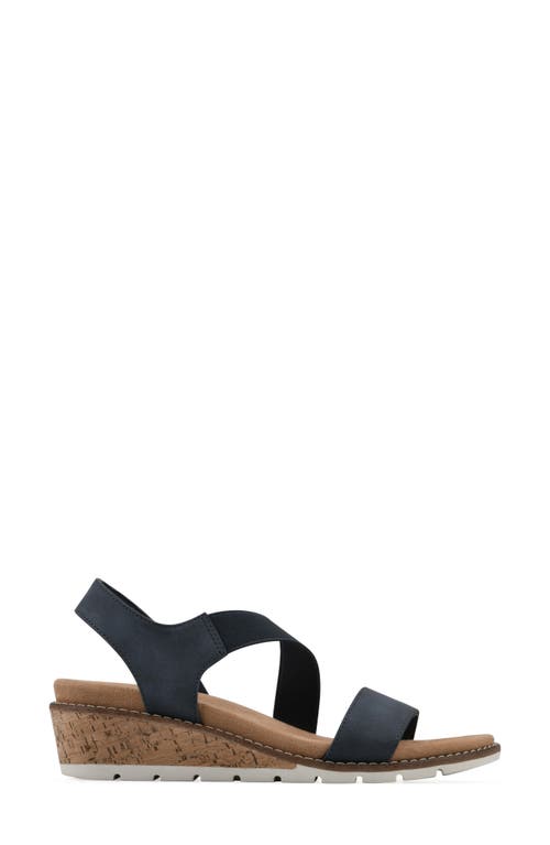 Cliffs By White Mountain Tinnley Wedge Sandal In Navy Nubuck