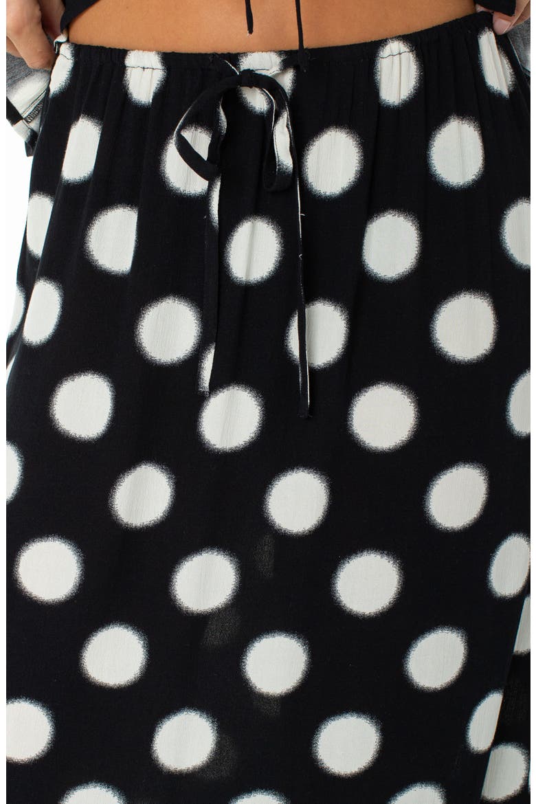 Iyla Polka Dot Drawstring Maxi Skirt, Alternate, color, ANTHRACITE