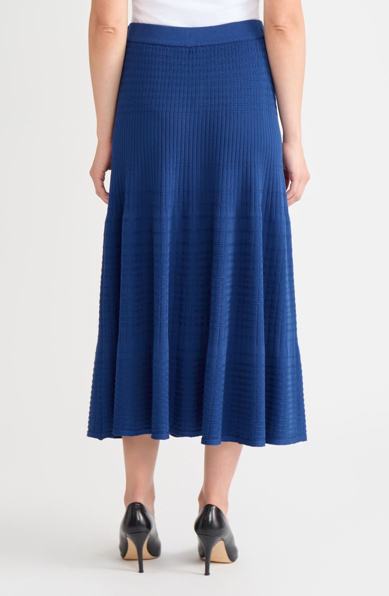 Misook Flared Rib Knit Maxi Skirt, Alternate, color, Lazuli Blue