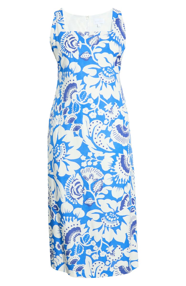 SUGARLIPS Ronan Floral Troy Maxi Dress, Alternate, color, Blue-White