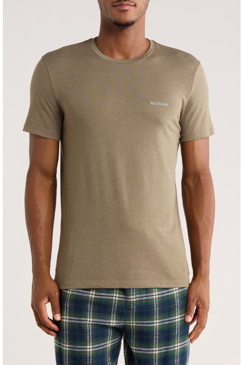 Short Sleeve Pajama T-Shirt, Main, color, STONE GREEN