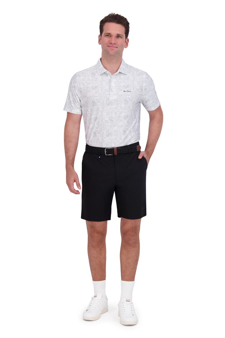 Collage Print Stretch Tech Polo, Alternate, color, LIGHT GREY