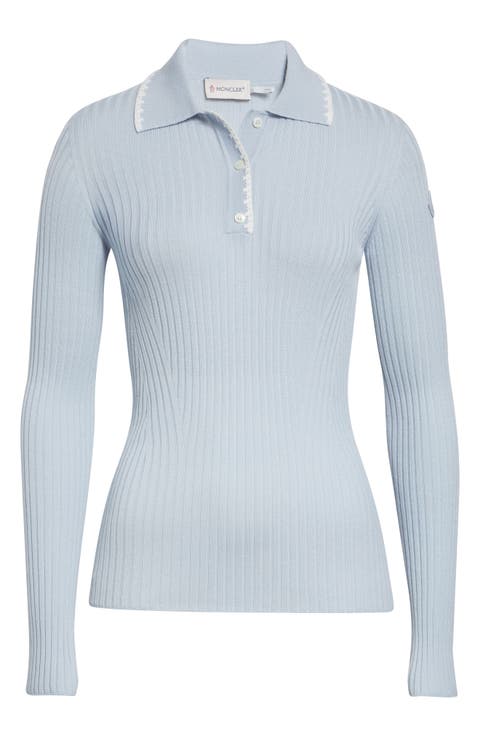 Long Sleeve Virgin Wool Polo