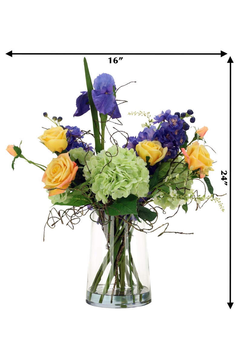 Mark Roberts Large Garden Flower Bouquet - 24 Inches, Alternate, color, Indigo Blue