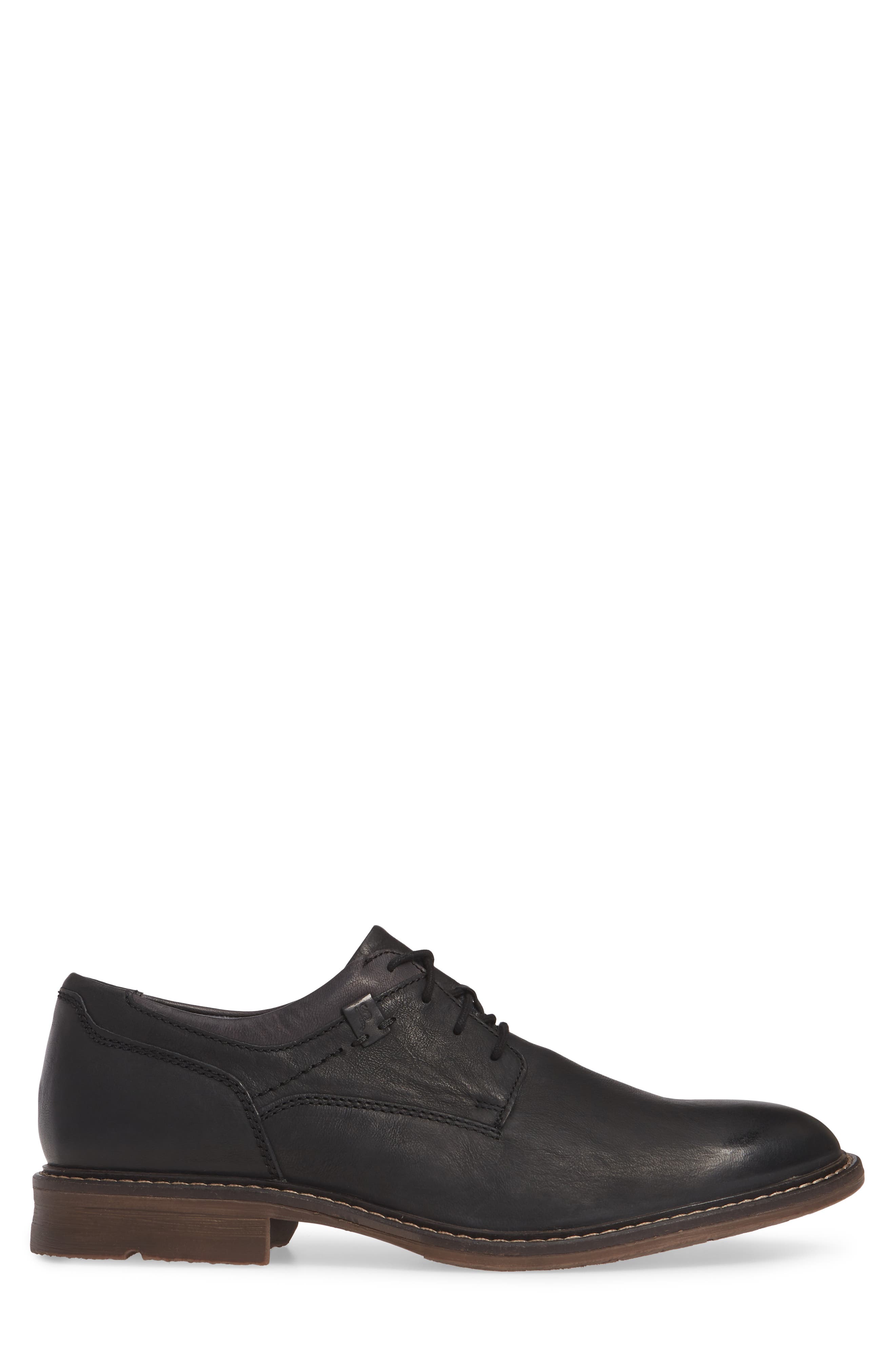 Josef Seibel Earl Plain Toe Derby, Alternate, color, Black Leather