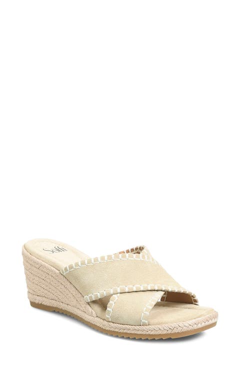 Indie Espadrille Platform Wedge Slide Sandal (Women)