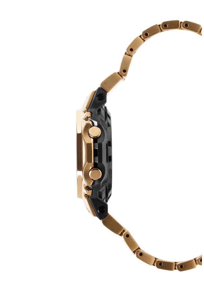 Full Metal 5000 Series Solar Digital Bluetooth Bracelet Watch, 49.3mm × 43.6mm, Alternate, color, GOLD