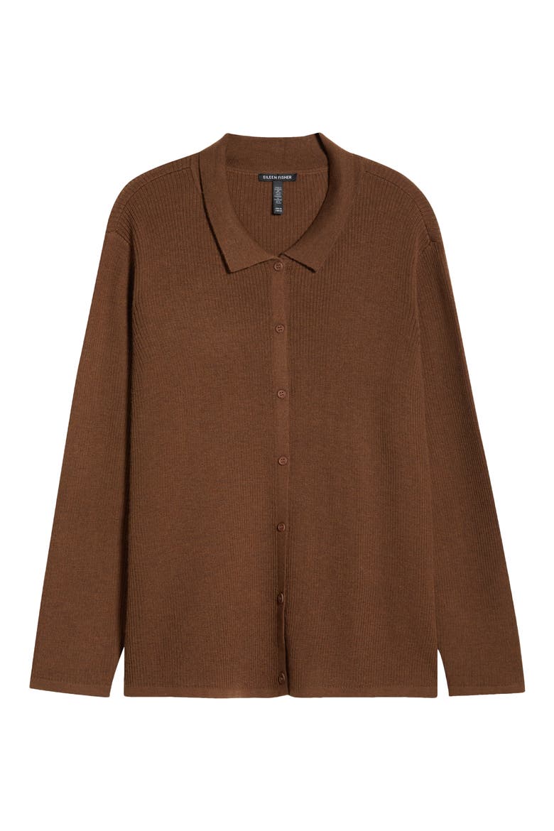 Merino Wool Cardigan, Alternate, color, MAHOGANY
