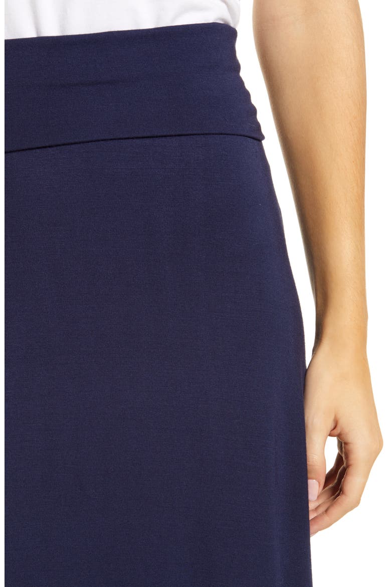 Roll Top Maxi Skirt, Alternate, color, NAVY