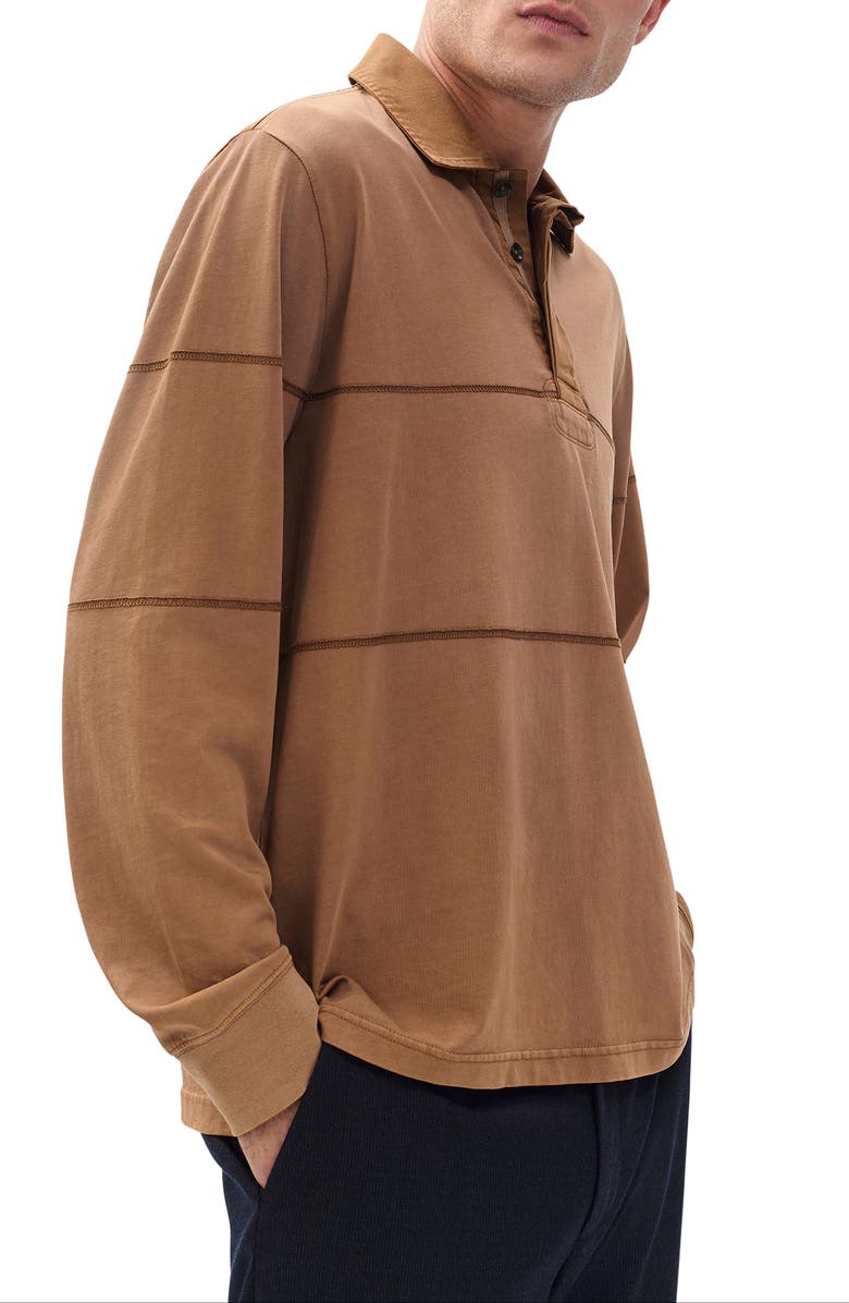 rag & bone Washed Rugby Shirt, Main, color, Washed Brown
