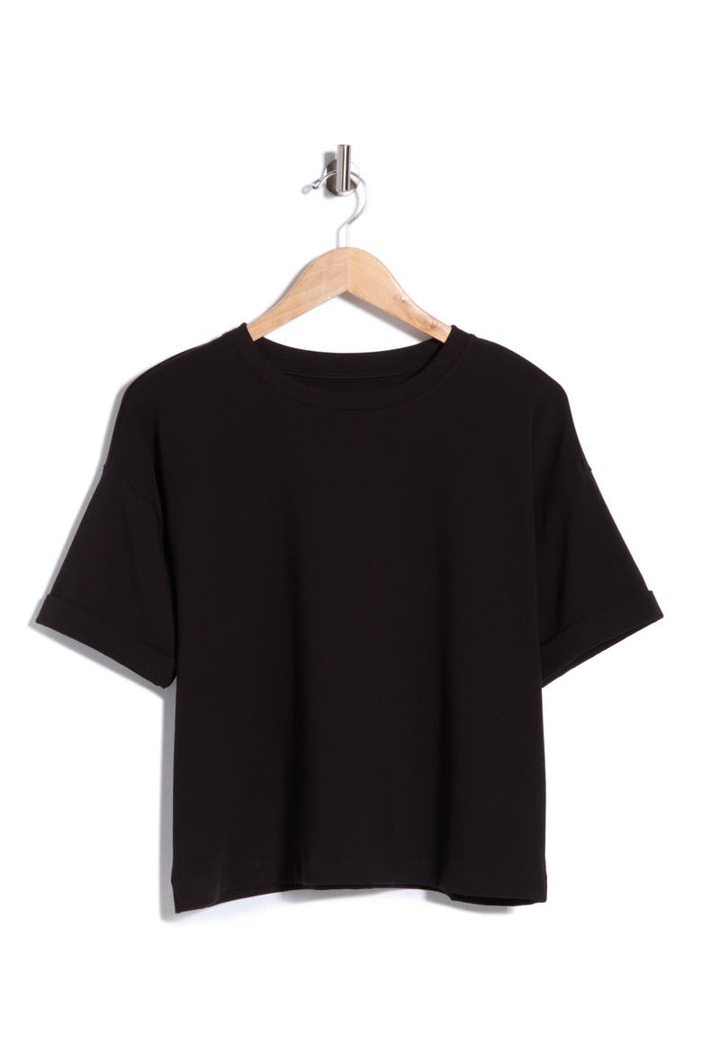 Boxy Crewneck T-Shirt, Alternate, color, BLACK