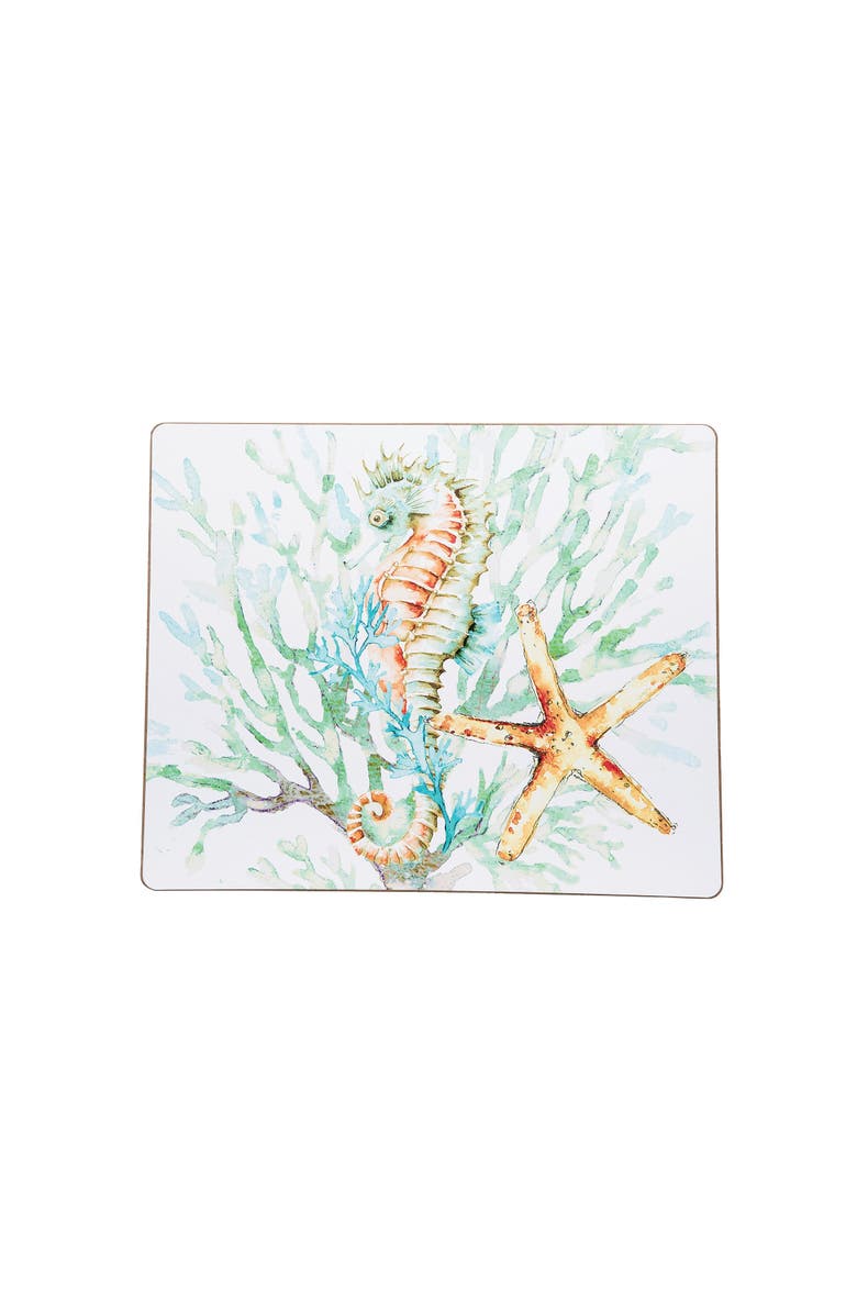 C&F Home Chandler Cove Coastal Hardboard Placemats, Set of 6, Main, color, Blue