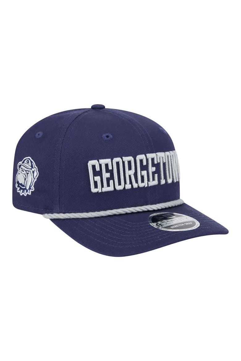 Men's New Era Navy Georgetown Hoyas Wordmark Rope 9SEVENTY Stretch-Snap Hat, Main, color, Navy