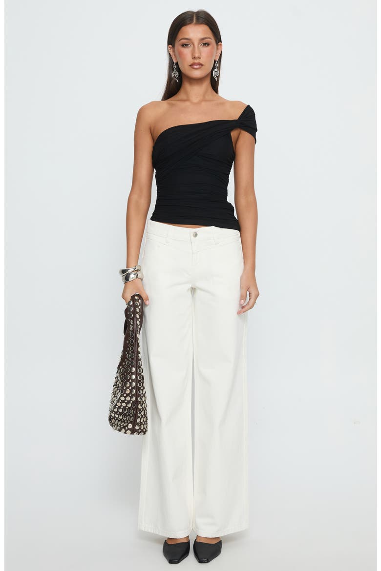 Catiana Low Rise Wide Leg Jeans, Alternate, color, WHITE