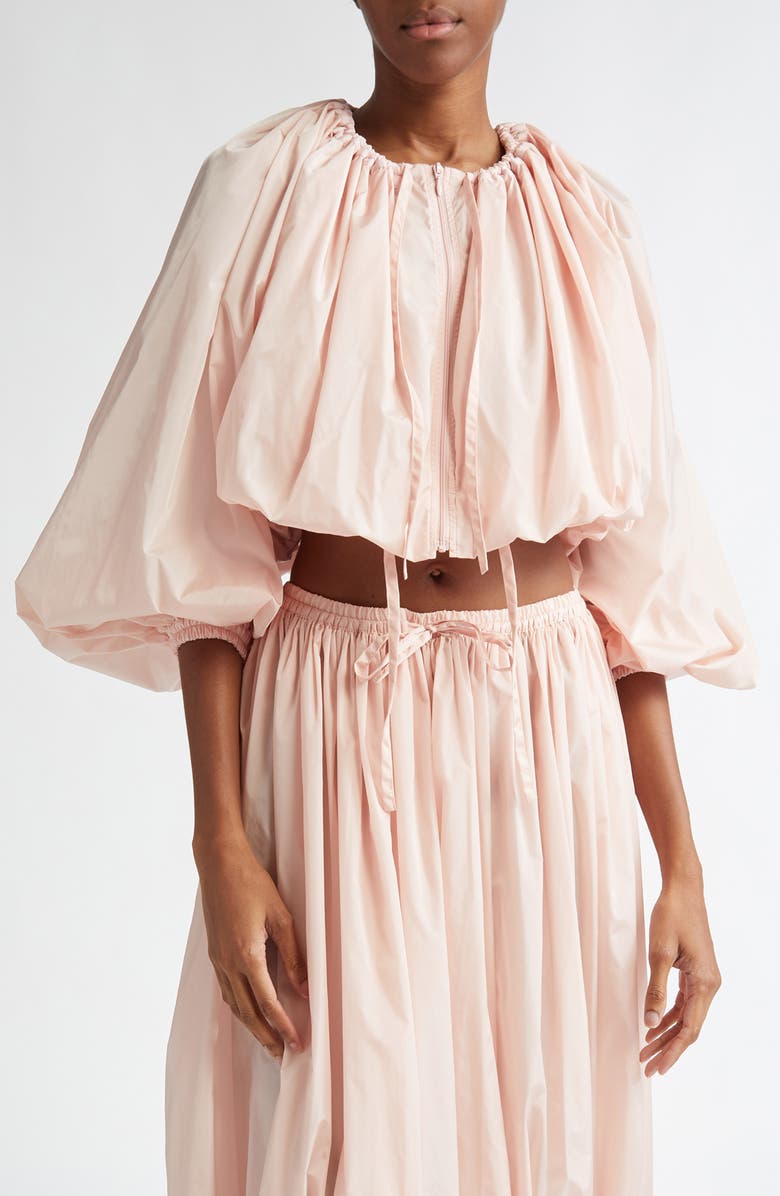Alaïa Balloon Crop Taffeta Jacket, Main, color, 