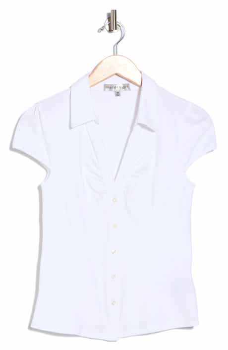 Ruched Cap Sleeve Shirt