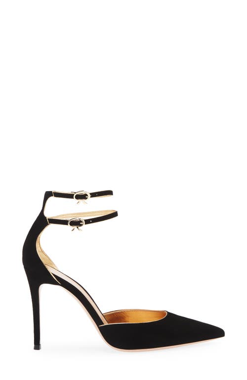 Gianvito Rossi Camoscio Double Ankle Strap Pointed Toe D'orsay Pump