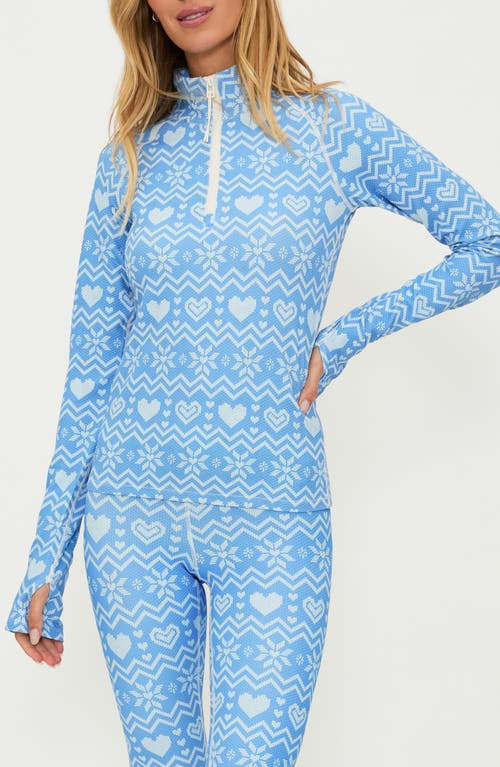 Beach Riot Kamara Fair Isle Half Zip Top in Alps Waffle 