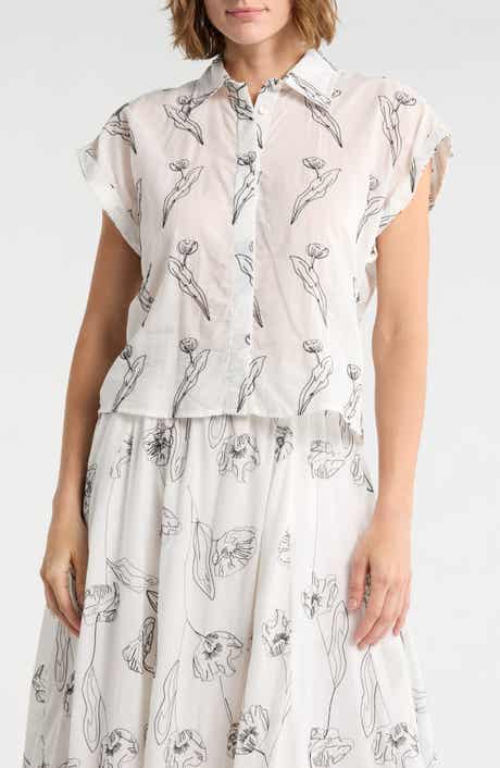 ELIE ELIE TAHARI Tulip Embroidered Top