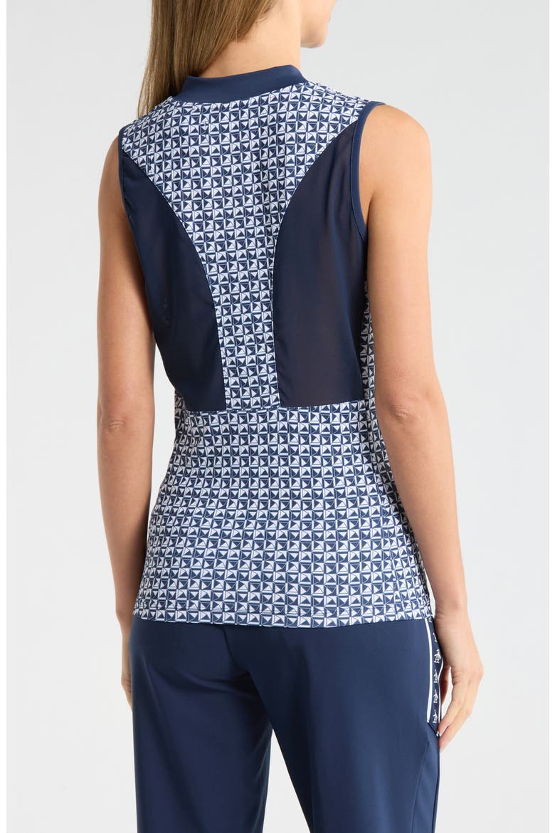 Geometric Print Sleeveless Golf Knit Polo, Alternate, color, BLACK IRIS