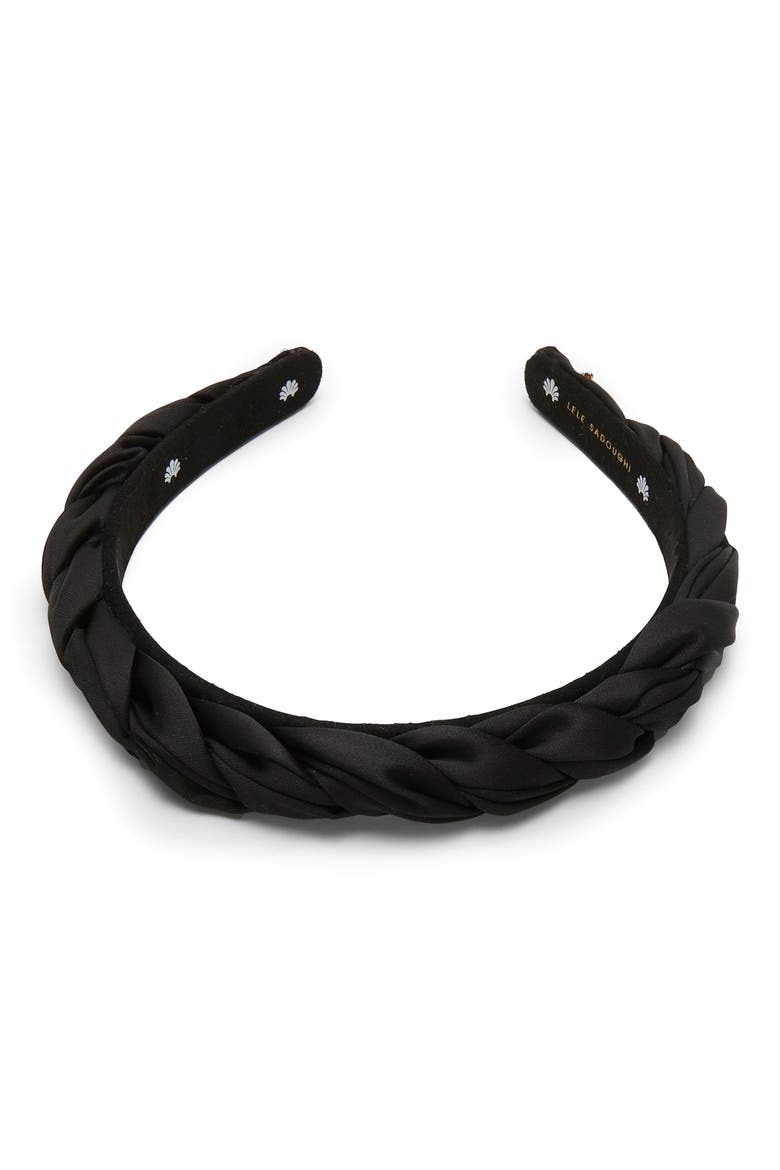 Juliet Satin Headband, Alternate, color, JET