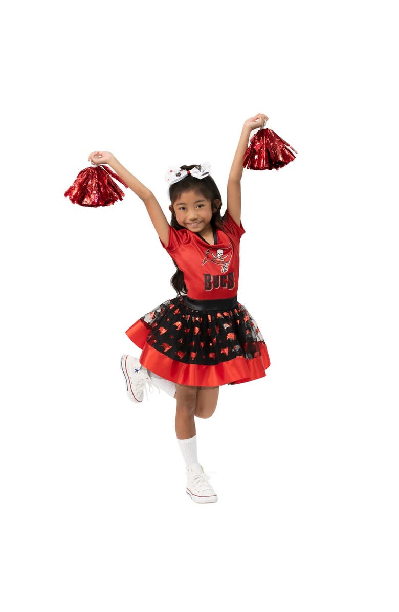 JERRY LEIGH Girls Youth Red Tampa Bay Buccaneers Tutu Tailgate Game Day V-Neck Costume, Main, color, Red