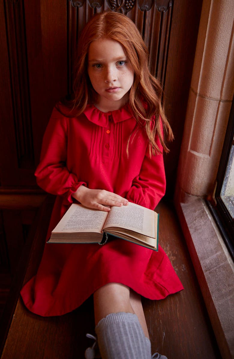 Petite Plume Kids' Victoria Flannel Nightgown, Alternate, color, Red