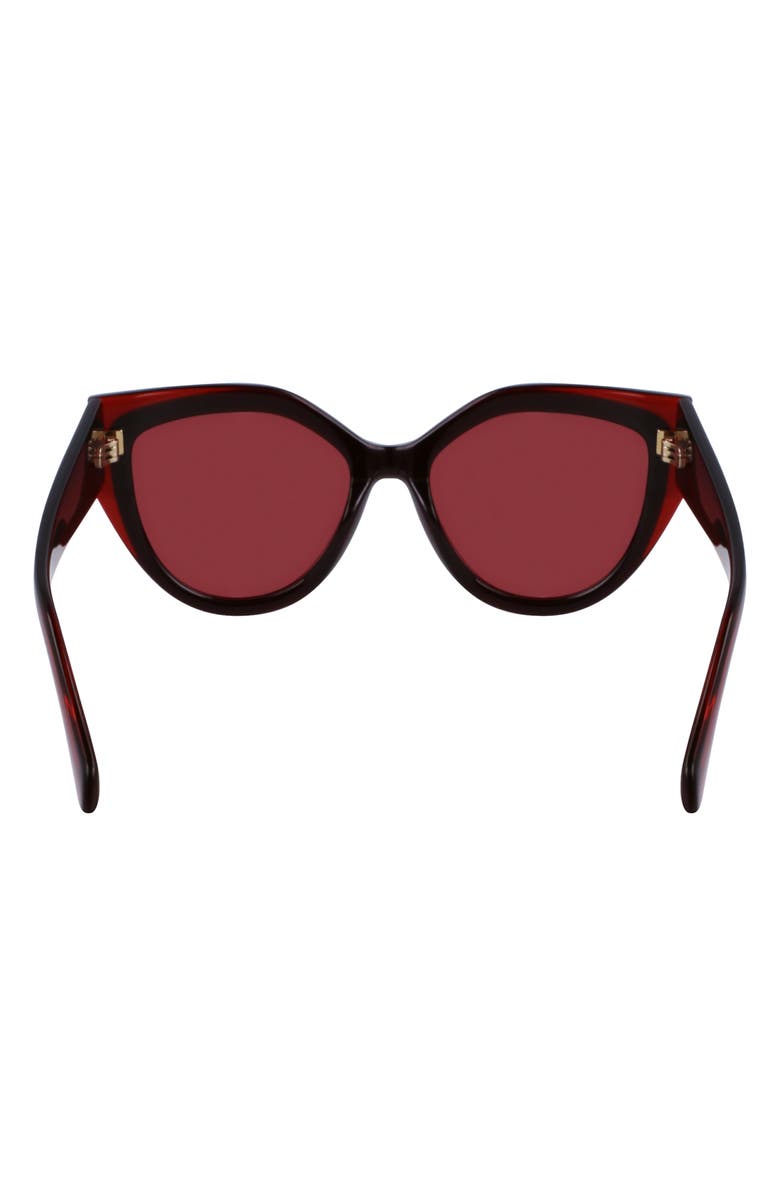 FERRAGAMO Classic Logo 53mm Cat Eye Sunglasses, Alternate, color, Trnsprnt Burgndy/Brg
