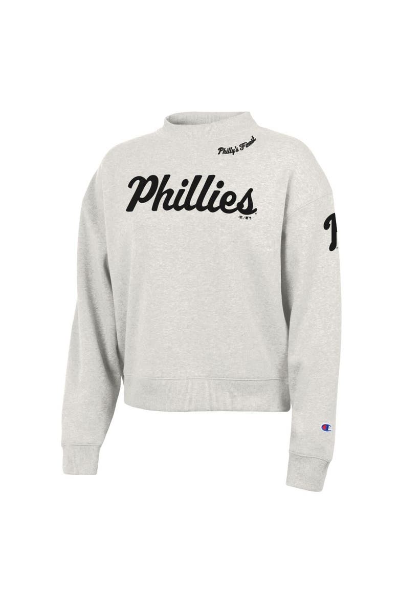 Women's Champion Stone Philadelphia Phillies Triumph Tri-Blend Sweatshirt, Alternate, color, Stone